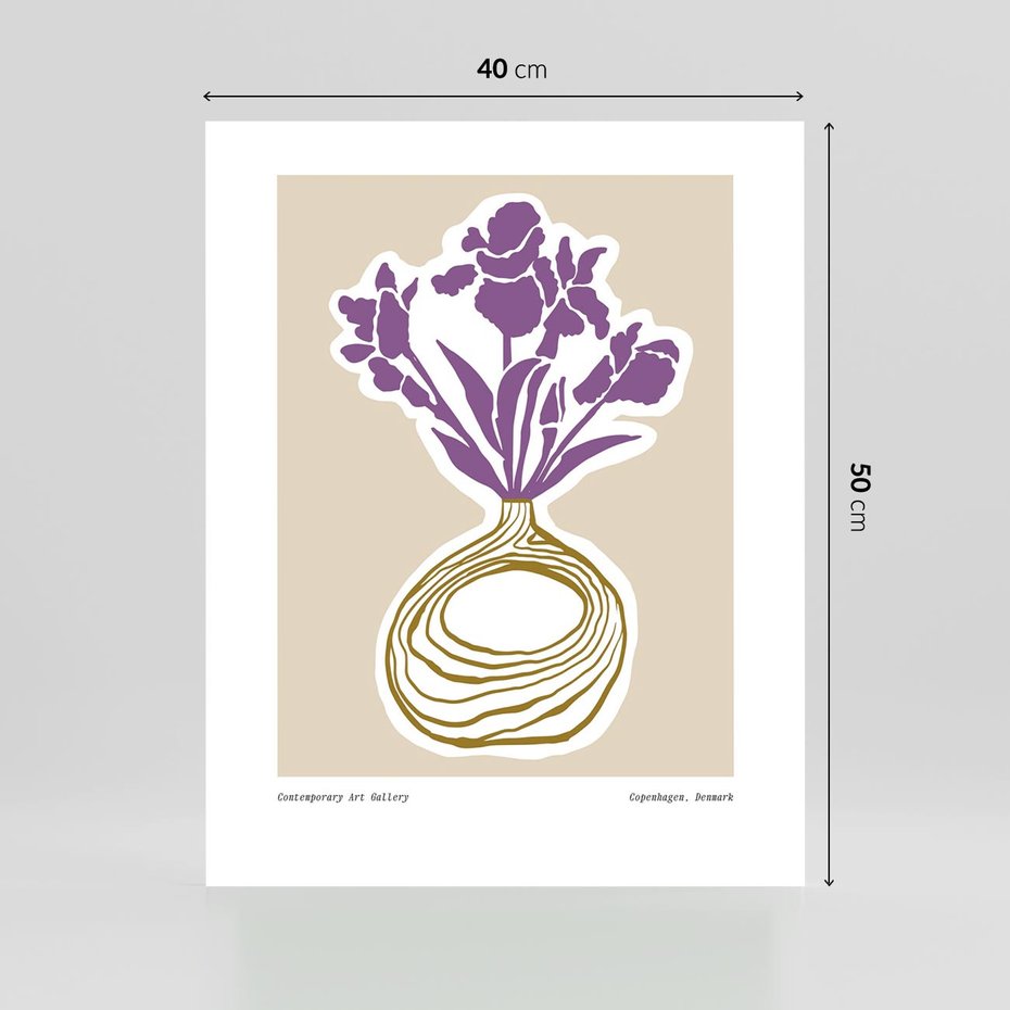 Plakat bez ramy 40x50 - Migocące Anomalie - abstrakcyjne liście, kwiaty tropikalne w wazonie