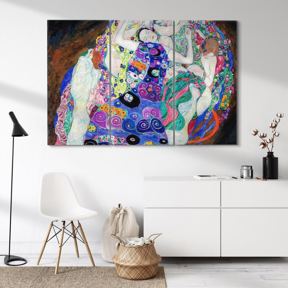 Obraz na płótnie 120x80 - "Dziewica" (1913) Gustav Klimt - Reprodukcja - reprodukcja, obraz na płótnie