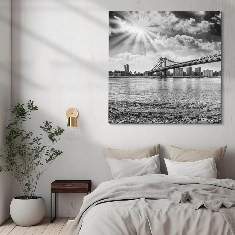 Obraz na płótnie 40x40 - Most w Mieście - most, miasto