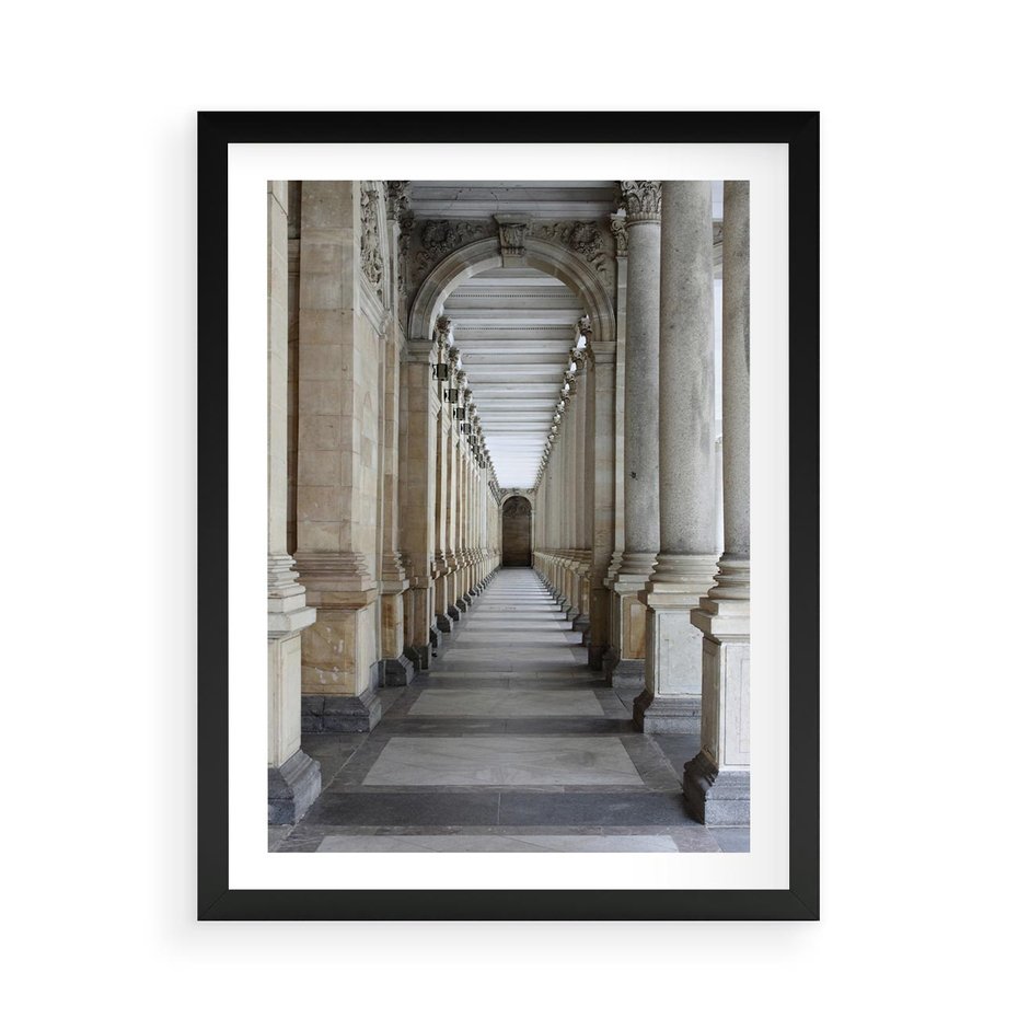 Plakat w ramie 50x70 - Uroki Kolumn - kolumny, architektura - rama czarna