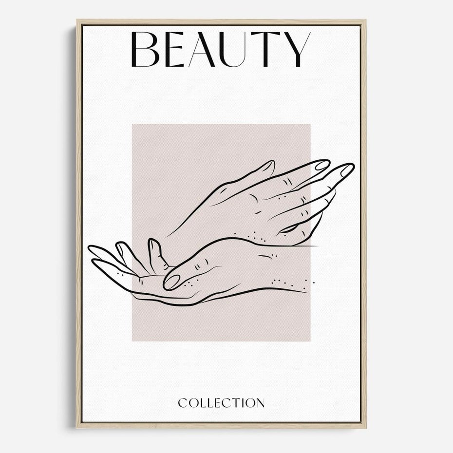 Obraz w ramie 80x120 - Wibracje Nieprzewidywalnych Form - bogo plakat, dłonie - rama drewno