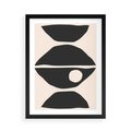 Plakat w ramie 50x70 - Nowoczesna Sztuka na Beżowym Tle - nowoczesna sztuka, abstrakcja - rama czarna