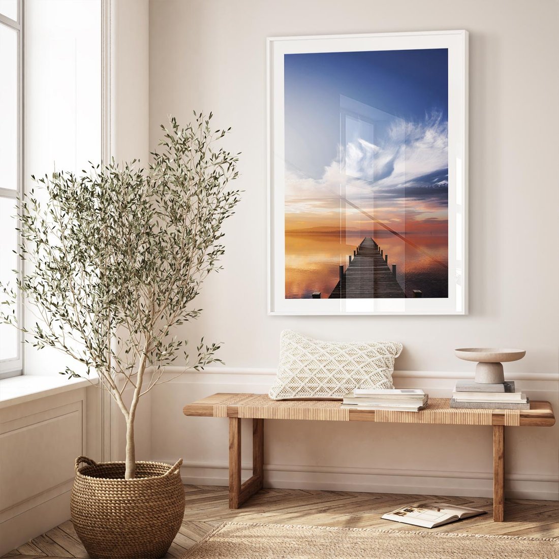 Plakat bez ramy 40x50 - Magia Chwili - pomost, zachód