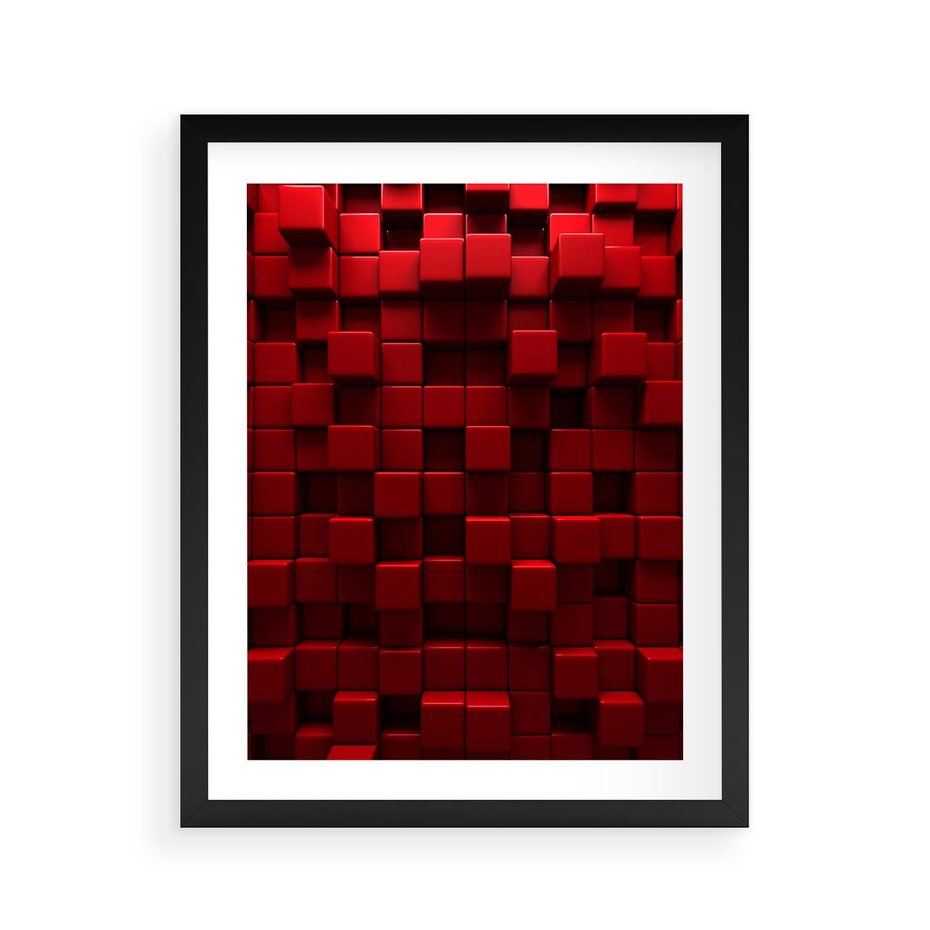 Plakat w ramie 40x50 - Geometryczne 3D: wizja przestrzeni - geometryczne, 3D - rama czarna