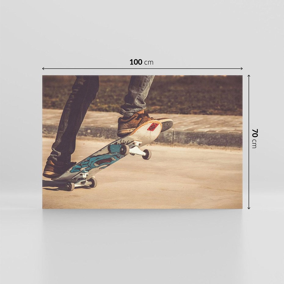 Obraz na płótnie 100x70 - Deskorolkowa Ekstaza Sportu - deskorolka, skateboard