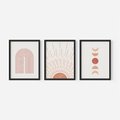 Zestaw obrazy w ramie 40x50 galeria - Boho, słońce, graficzne - rama czarna