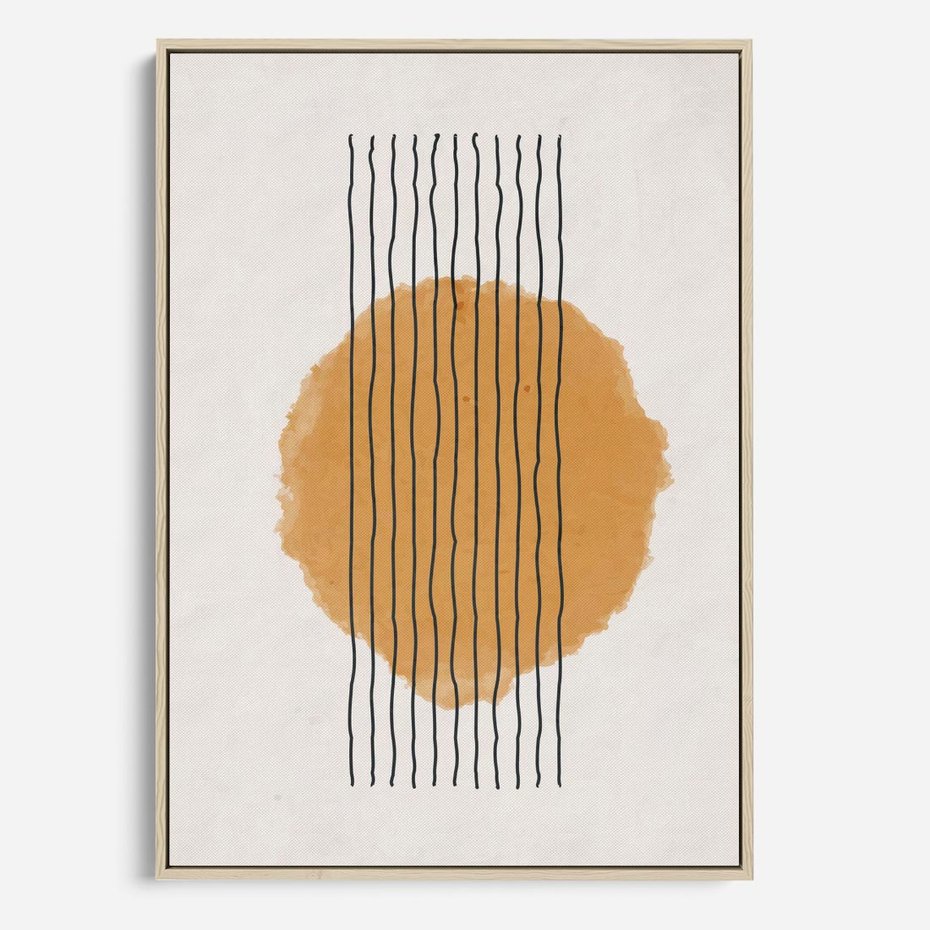 Obraz w ramie 50x70 - Taniec Emocji - abstrakcyjne akwarelowe plamy, nieregularne kreski - rama drewno