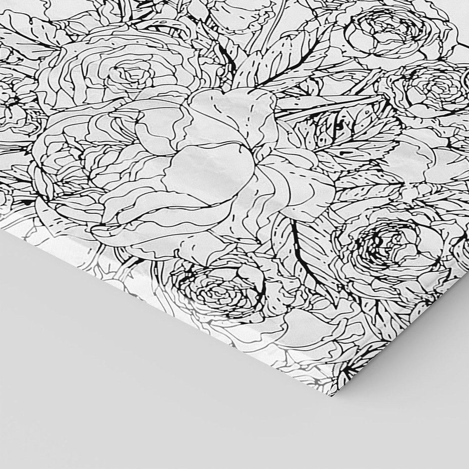 Obraz na płótnie 100x70 - Refleksje w martwym punkcie - graficzny szkic, kompozycja kwiatów