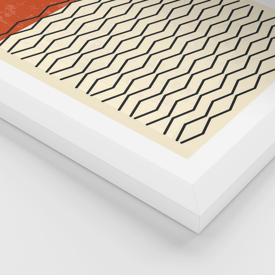 Plakat w ramie 40x50 - Abstrakcyjne Wzory na Plakacie - geometryczna sztuka, nowoczesny plakat - rama biała