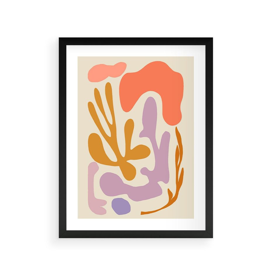 Plakat w ramie 30x40 - Ekspresjonistyczne Impulsy - abstrakcyjny obraz, pastelowe kolory - rama czarna