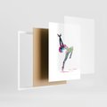 Plakat w ramie 50x70 - Taniec w akwareli - taniec, akwarela - rama biała