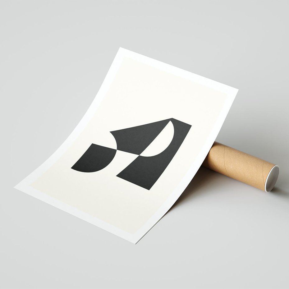 Plakat bez ramy 30x40 - Rozświetlony Cień - abstrakcyjna sztuka, geometria