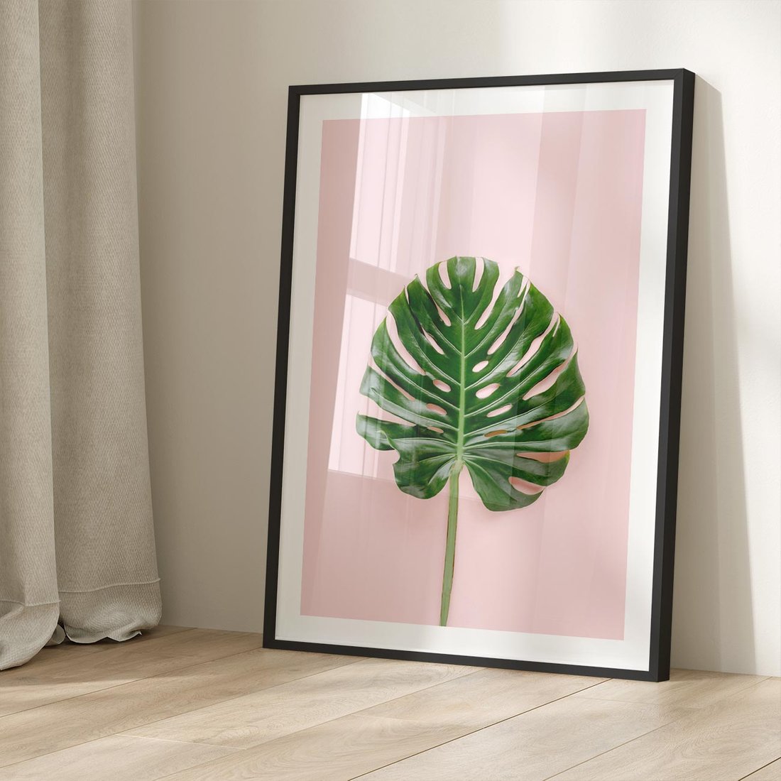 Plakat w ramie 30x40 - Egzotyczna Roślinność - liście, monstera - rama czarna