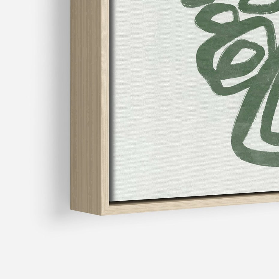 Obraz w ramie 80x120 - Migotliwe Widzenia Zieleni - zielona abstrakcja, zgaszona zieleń - rama drewno