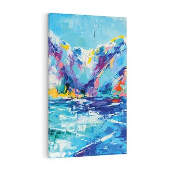 Obraz na płótnie 50x70 - Mistyka Górskich Marzeń - abstrakcja, pejzaż gór