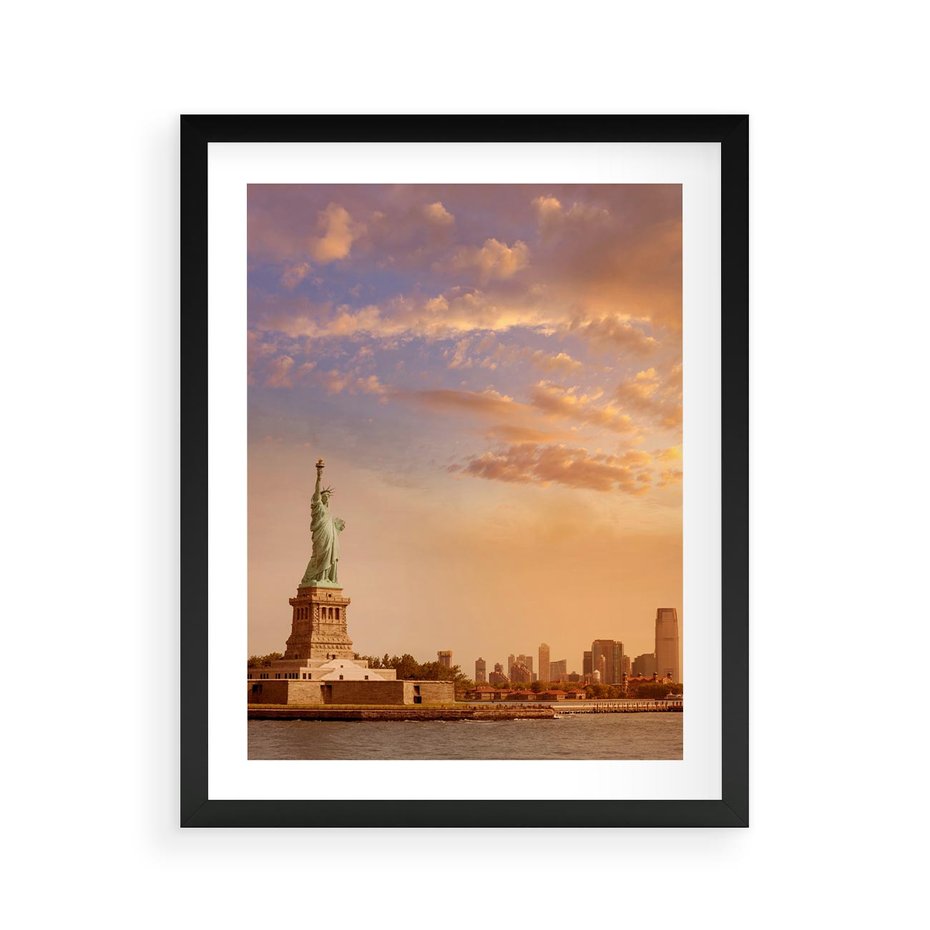 Plakat w ramie 40x50 - Statua wolności w Nowym Jorku - Nowy Jork, statua - rama czarna