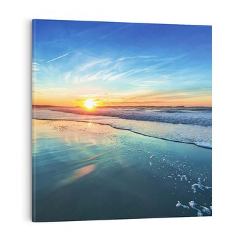 Obraz na płótnie 80x80 - spotkanie przy horyzoncie - morze, plaża