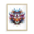 Plakat w ramie 50x70 - Tygrys w graficznej oprawie - tygrys, grafika - rama drewno