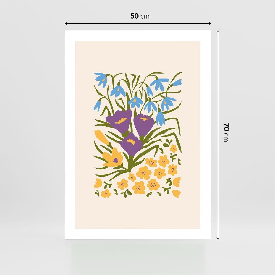 Plakat bez ramy 50x70 - Kwiatowe Przenikanie - kwiaty, sztuka nowoczesna