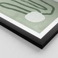 Plakat w ramie 30x40 - Spokojne Kształty Natury - zielona abstrakcja, zgaszona zieleń - rama czarna