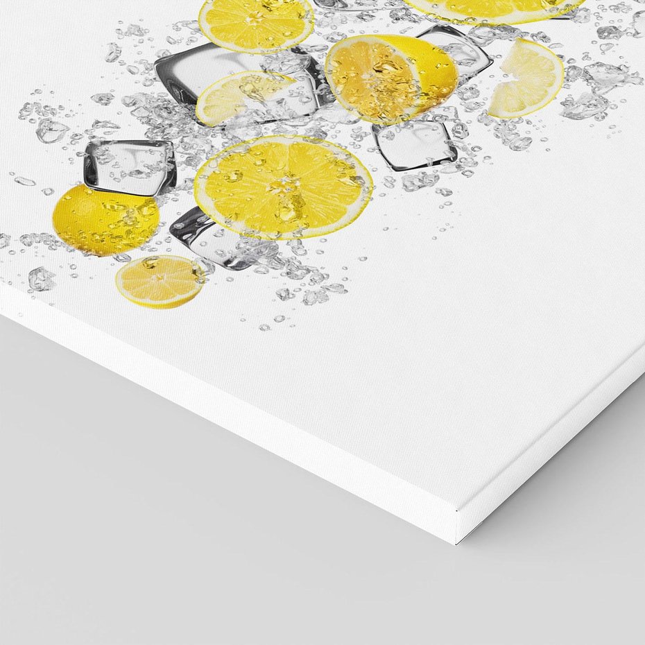 Obraz na płótnie 120x80 - Odkryj świeżość - lód, cytryny