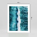 Plakat bez ramy 40x50 - Błękitna Siła Oceanu - fale, ocean