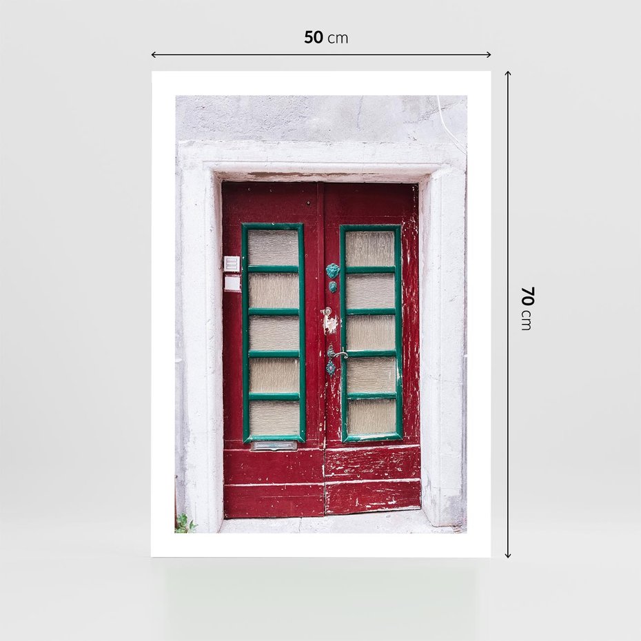 Plakat bez ramy 50x70 - Retro Przez Drzwi - drzwi, retro