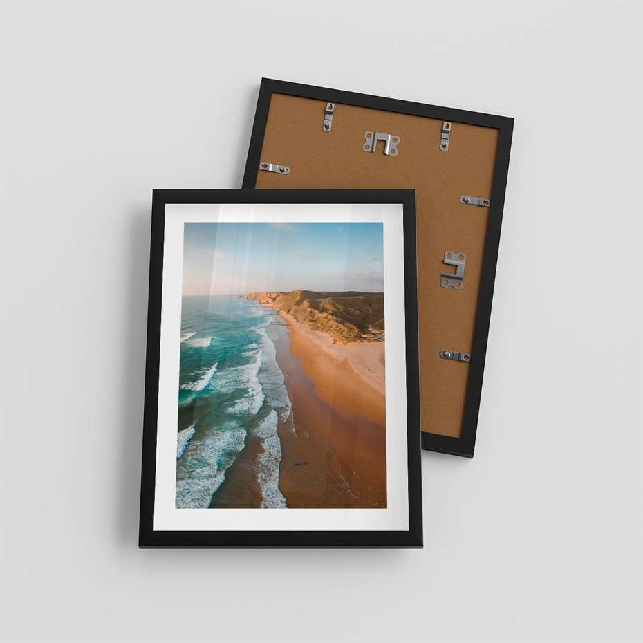 Plakat w ramie 30x40 - Z Lotu Ptaka - fotografia, plaża - rama czarna