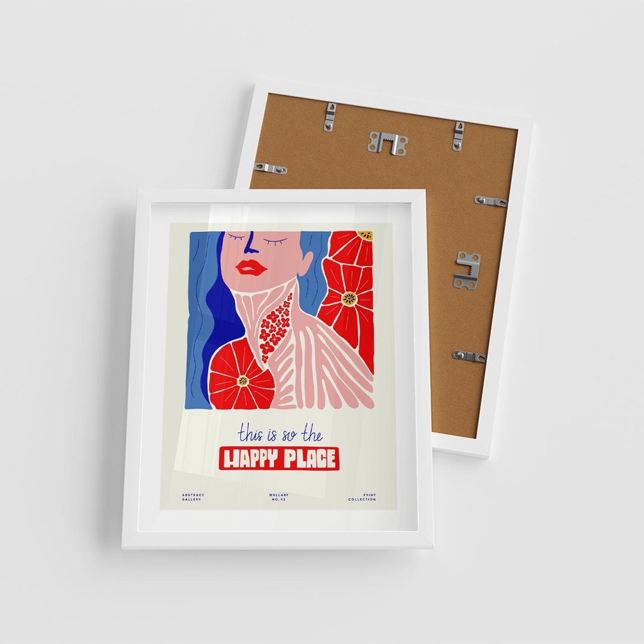 Plakat w ramie 40x50 - Abstrakcyjna Afirmacja - sztuka nowoczesna, abstrakcyjny styl - rama biała