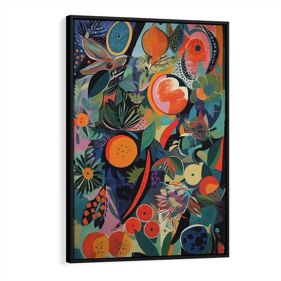 Obraz w ramie 70x100 - Echa Nietuzinkowych Wzorców - abstrakcyjny obraz olejny, jak picasso - rama czarna