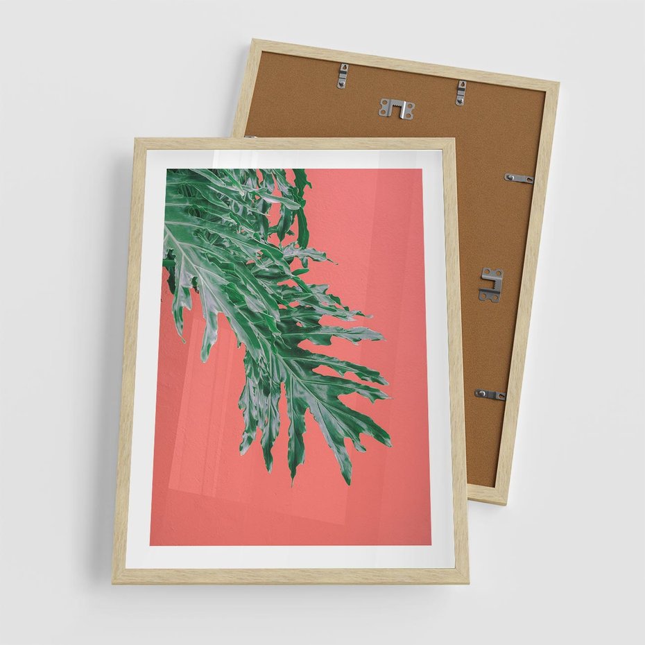 Plakat w ramie 50x70 - Energetyczna Eksplozja Natury - liście, kolor - rama drewno