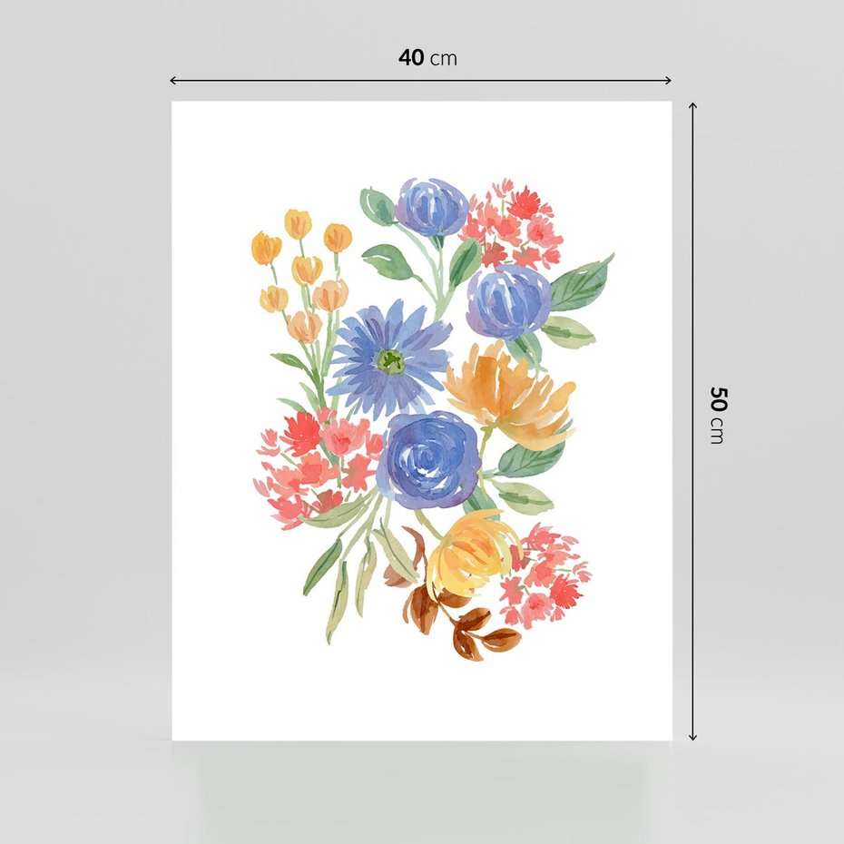 Plakat bez ramy 40x50 - Kwiatowe Światło - akwarelowe kwiaty, bukiet