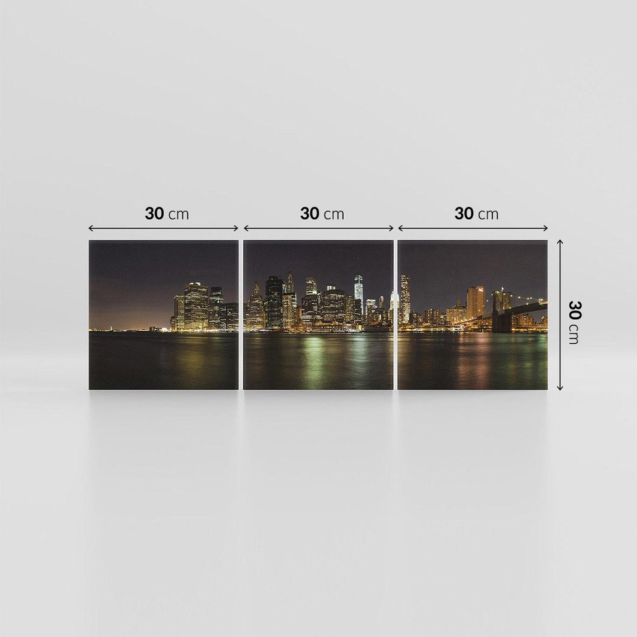 Obraz na płótnie 90x30 - Nowy Jork nocą - New York, Nowy