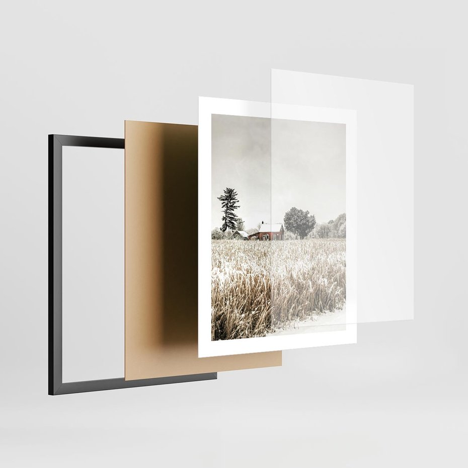 Plakat w ramie 40x50 - Idylliczna Zima - zima, krajobraz zimowy - rama czarna