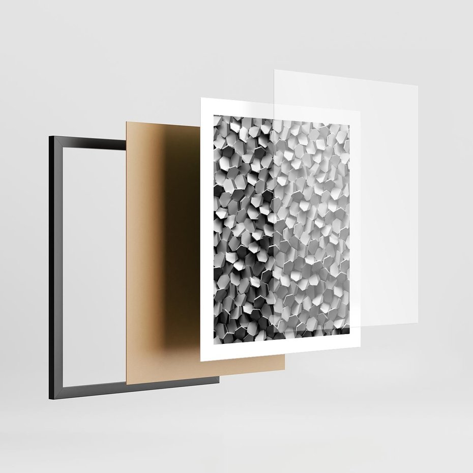 Plakat w ramie 40x50 - Odkryj głębię sztuki - graficzne, 3D - rama czarna