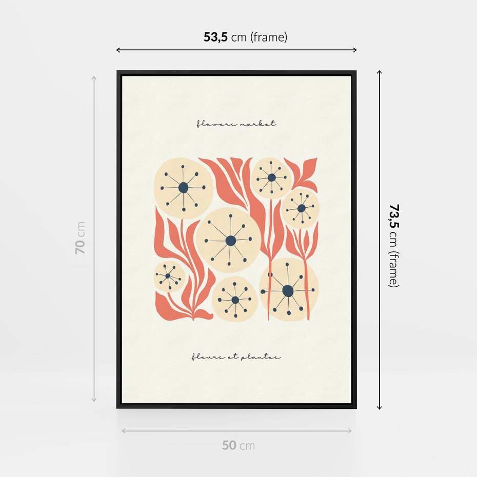 Obraz w ramie 50x70 - Dmuchawce w Abstrakcji - dmuchawce, abstrakcja - rama czarna