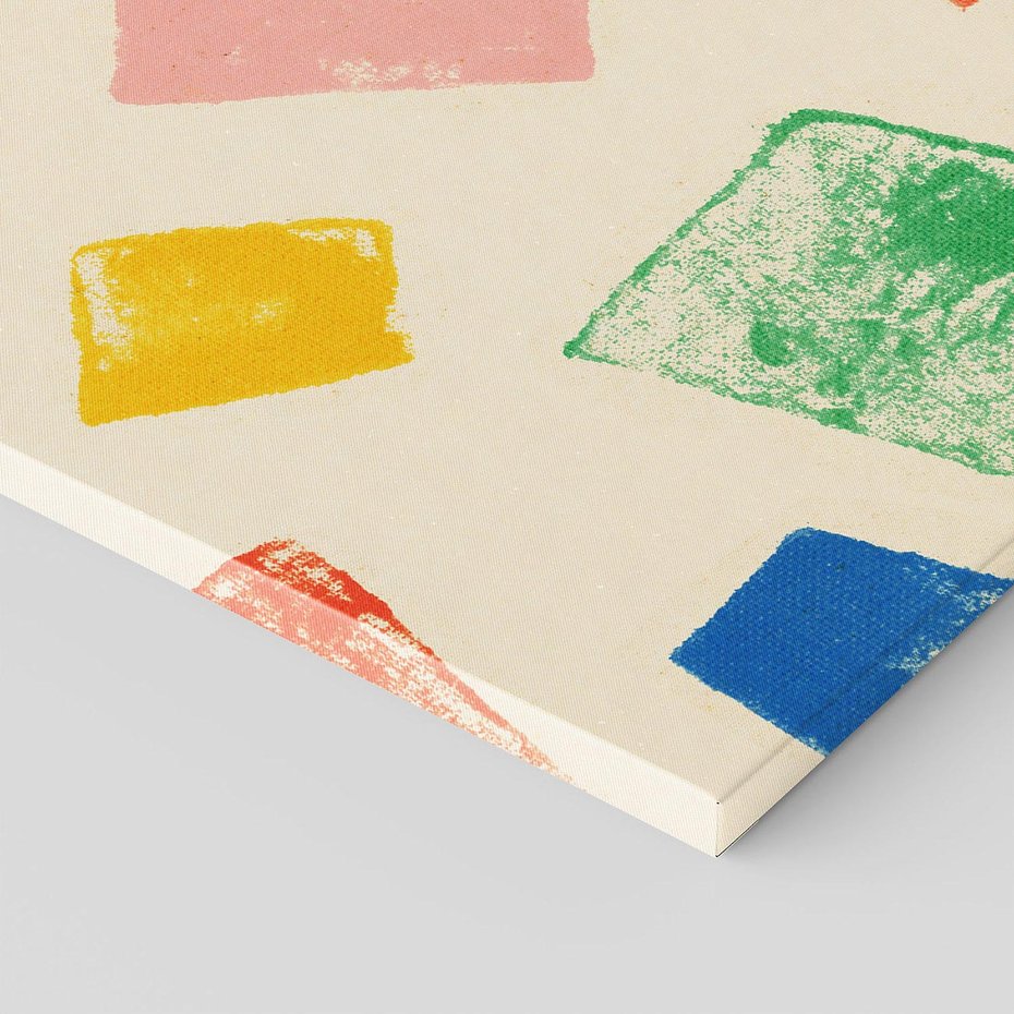 Obraz na płótnie 70x50 - Tęczowe Rytmy - kolorowe tęczowe kwadraty, wesoły kolaż