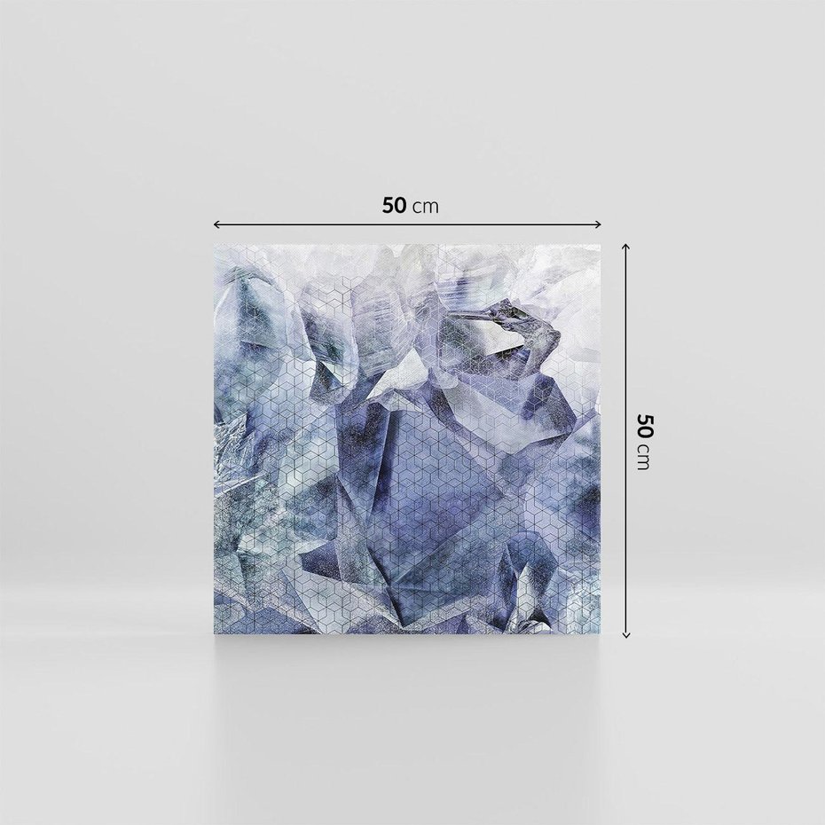 Obraz na płótnie 50x50 - Melodia mgieł i marzeń - abstrakcja w kolorze granatu, przypominająca górę lodową