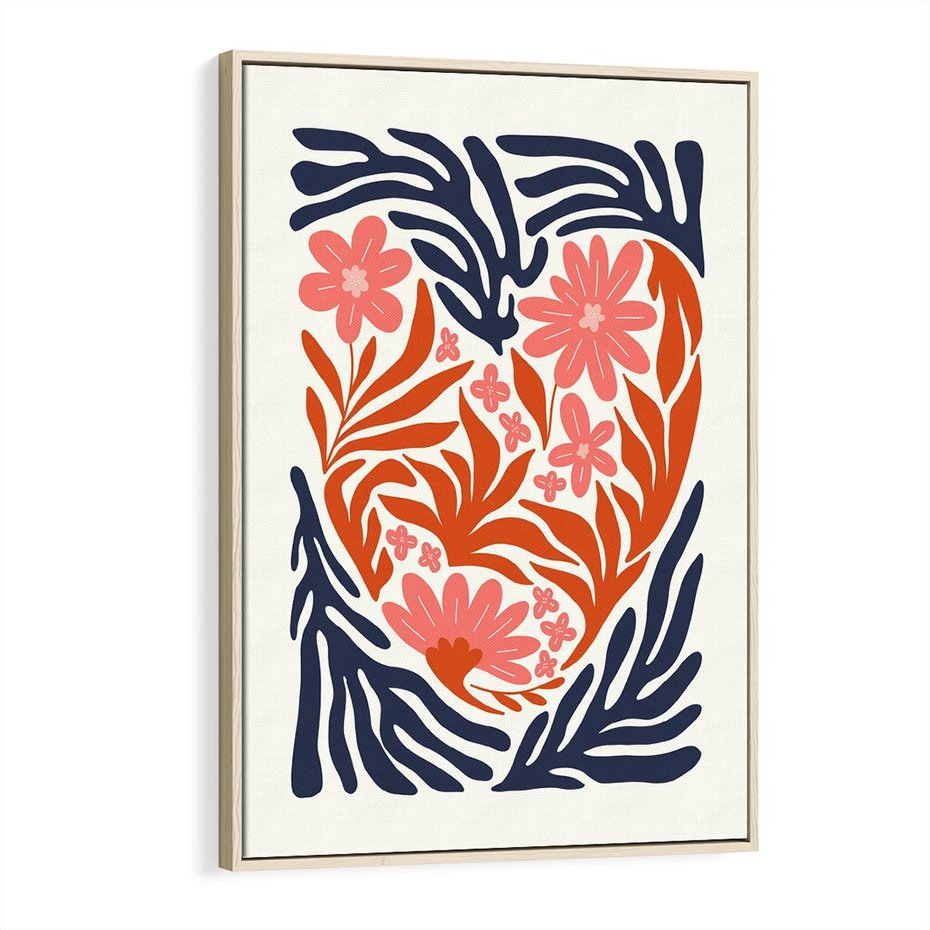 Obraz w ramie 70x100 - Kwiatami Splecione - kwiaty, nowoczesny plakat - rama drewno