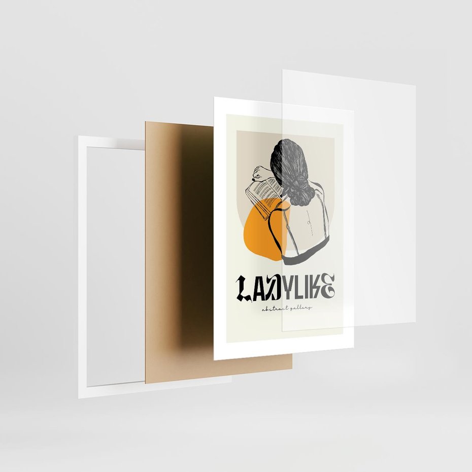 Plakat w ramie 30x40 - Kobiecość w Literach - grafika, nowoczesność - rama biała