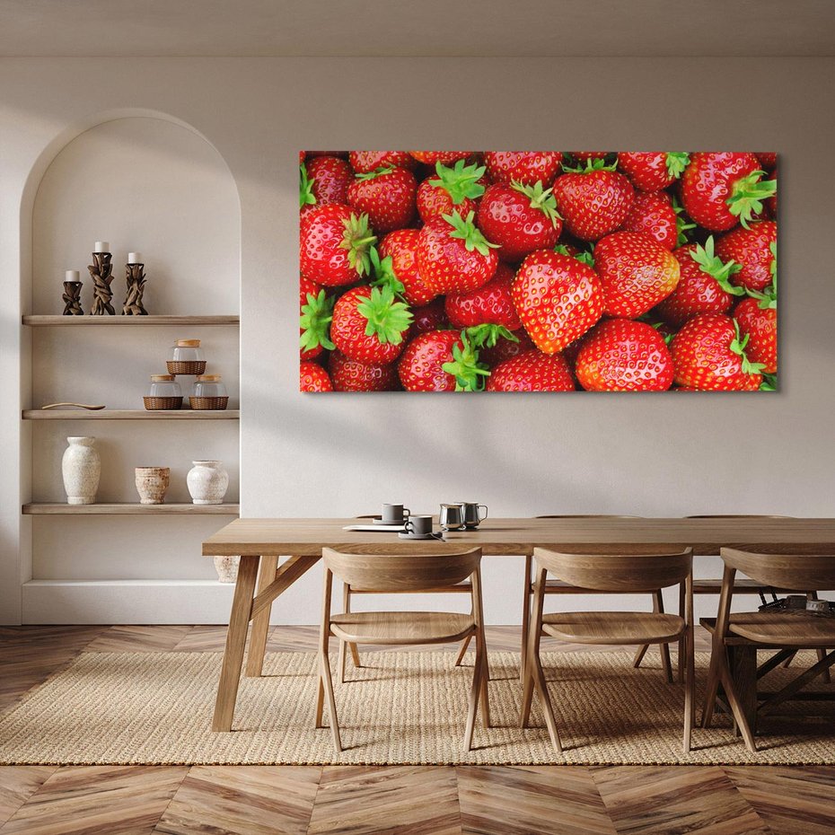 Obraz na płótnie 140x70 - Słodkie kuszenie - truskawki, owoce