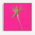 Obraz w ramie 50x50 - Retro Stylizacja - palma, liście - rama drewno
