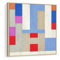 Obraz w ramie 80x80 - Bezczasowe Przenikanie Kształtów - abstrakcyjne geometryczne kształty, olejny obraz - rama drewno