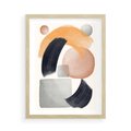 Plakat w ramie 50x70 - Graficzna Kreatywność - abstrakcyjna grafika, plamy - rama drewno