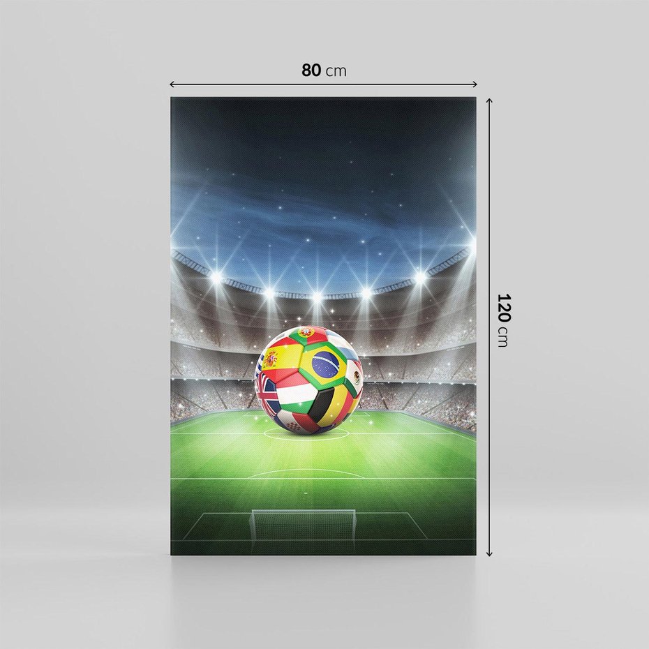 Obraz na płótnie 80x120 - Piłka nożna na stadionie: Pasja sportu - stadion, piłka