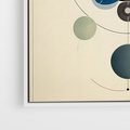 Obraz w ramie 50x70 - Bezgraniczny Taniec Światła - abstrakcyjna geometryczna kompozycja, koła linie - rama biała