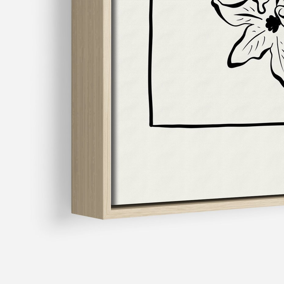 Obraz w ramie 50x70 - Kwiatowe przestrzenie - kwiat, grafika - rama drewno