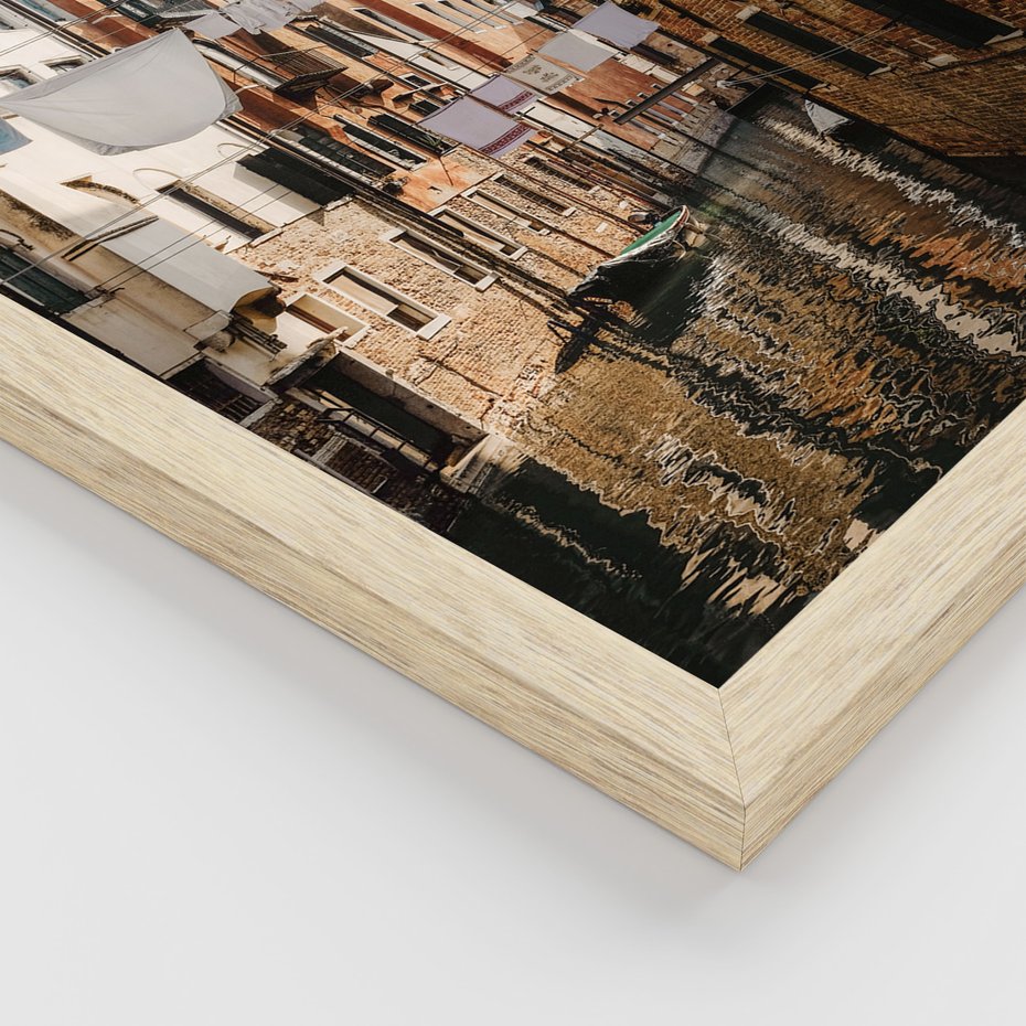 Zestaw obrazy w ramie 50x70 galeria - Wenecja, gondole, Włochy, Italia - rama drewno