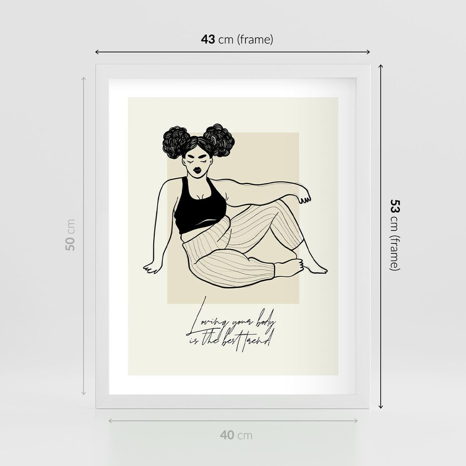 Plakat w ramie 40x50 - Kobieca Moc - nowoczesna sztuka kobieca, plakat - rama biała