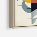 Obraz w ramie 50x70 - Rozbijające Barwne Granice - abstrakcyjna geometryczna kompozycja, koła linie - rama drewno